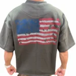تی شرت دورس طوسی مردانه USA کد MTD103 - تصویر 2