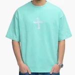 تی شرت مردانه cross آبی یخی کد MT823